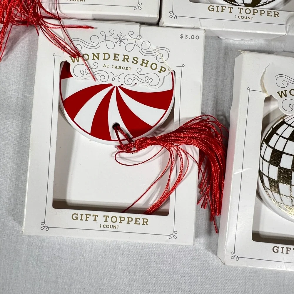 Wondershop Gift Topper Ornament Set Peppermint Disco Ball Multi Color 5 Pack